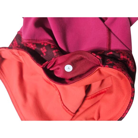 Lululemon womens Wunder Under Pant III Reversible Cranberry/Alarming leggings 4 - Picture 15 of 15